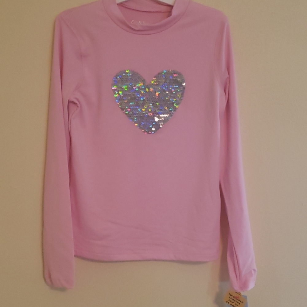 Girls Cat & Jack Pink Swim Rash Guard Size 7/8 NWT